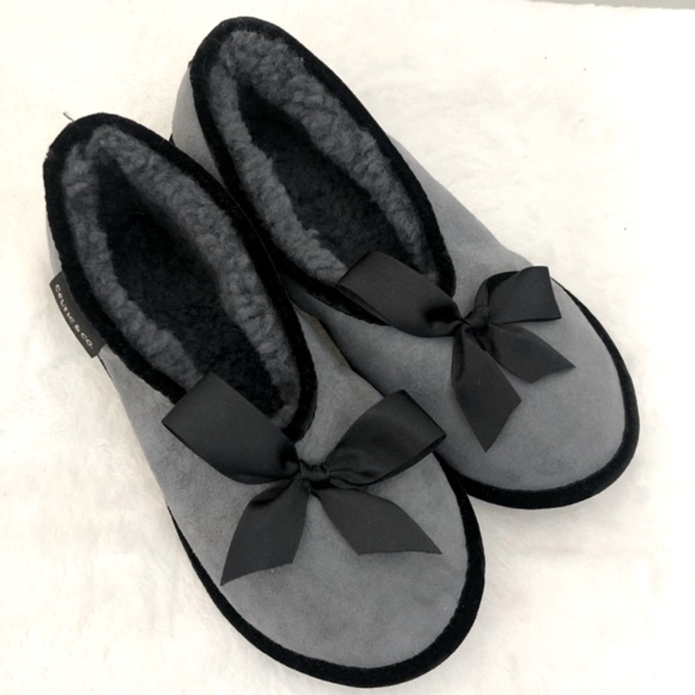 Celtic & Co Gray Shearling Ballerina Slipper Women’s Size 7